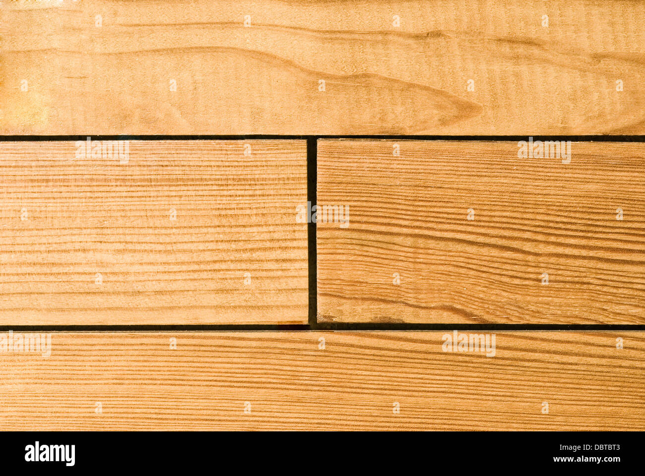 Regelmäßige parallele Holzplatte Planken Hintergrund oder Textur Stockfoto