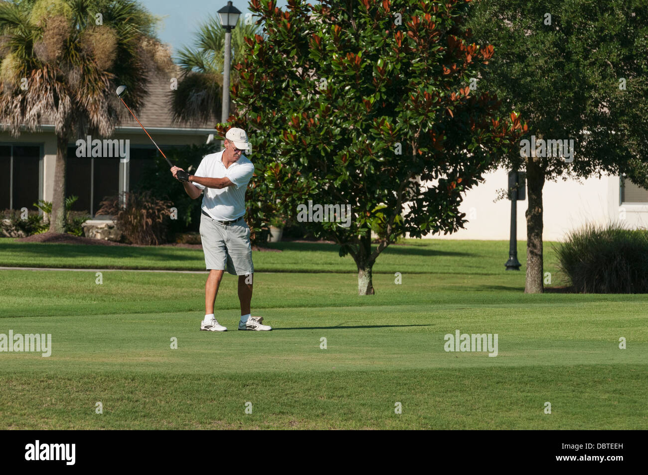 Golfen auf dem Golfplatz Amelia im Mallory Hill Country Club in The Villages, Florida Bewohner. Stockfoto