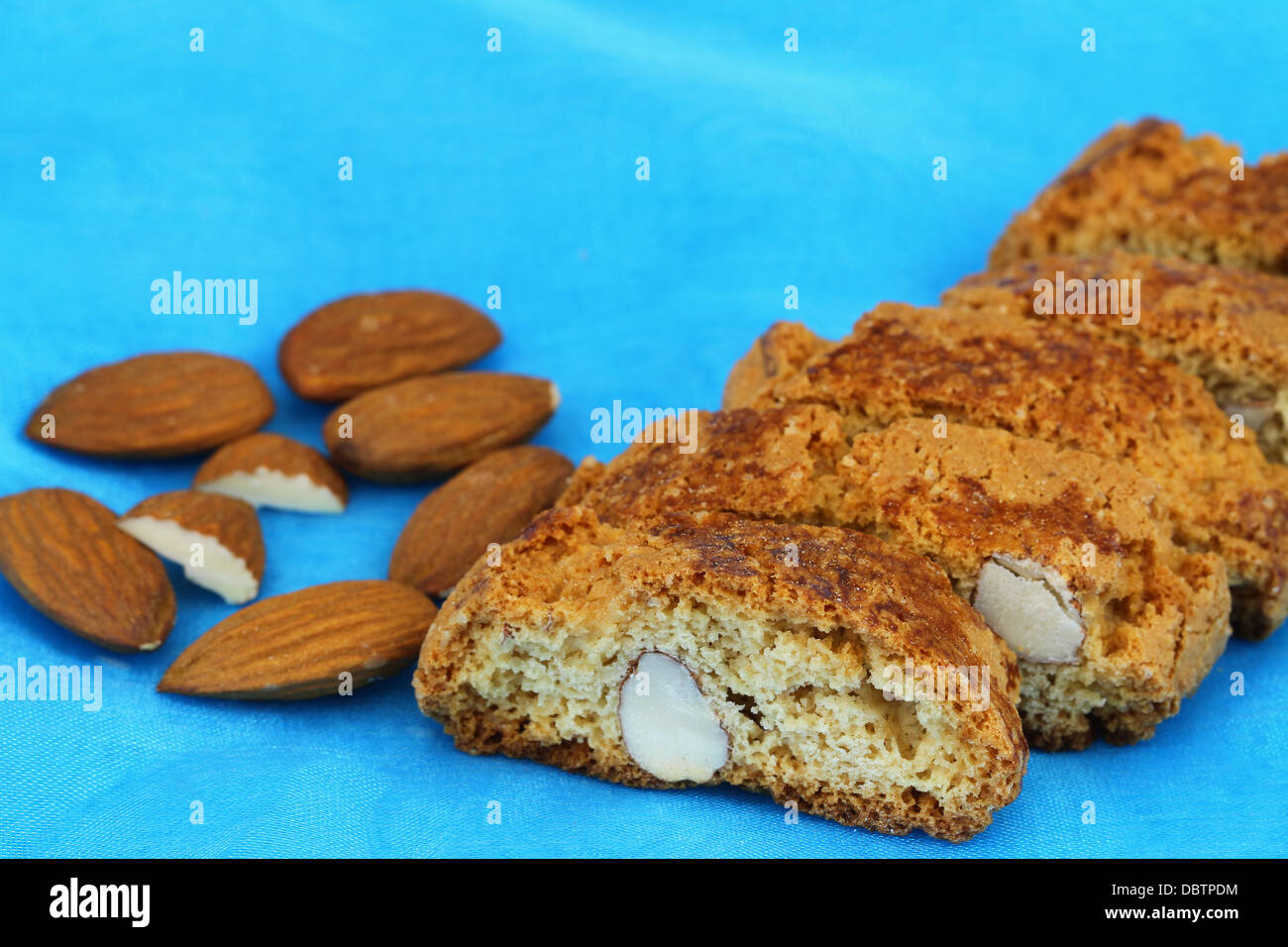 Cantuccini Kekse mit Textfreiraum Stockfoto