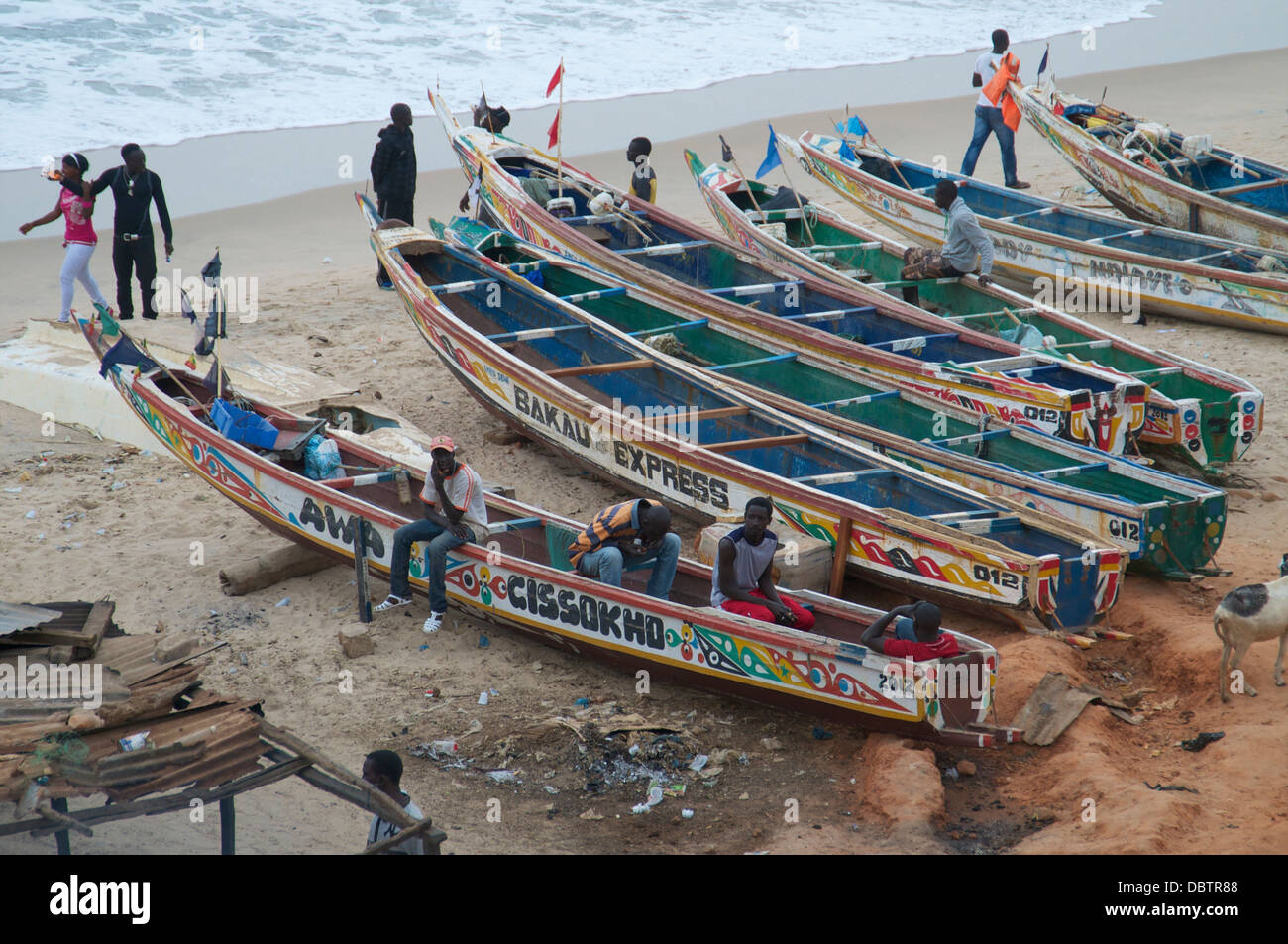 Bakau Fischmarkt, Bakau, in der Nähe von Banjul, Gambia, Westafrika, Afrika Stockfoto