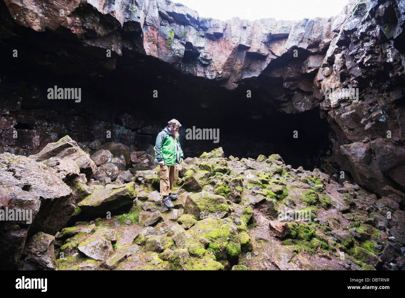Raufarholsheillir Lavaröhre Höhlensystem, Island, Polarregionen Stockfoto