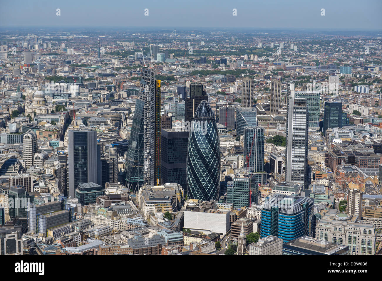 Luftaufnahme der Hochhäuser in der City of London Stockfoto