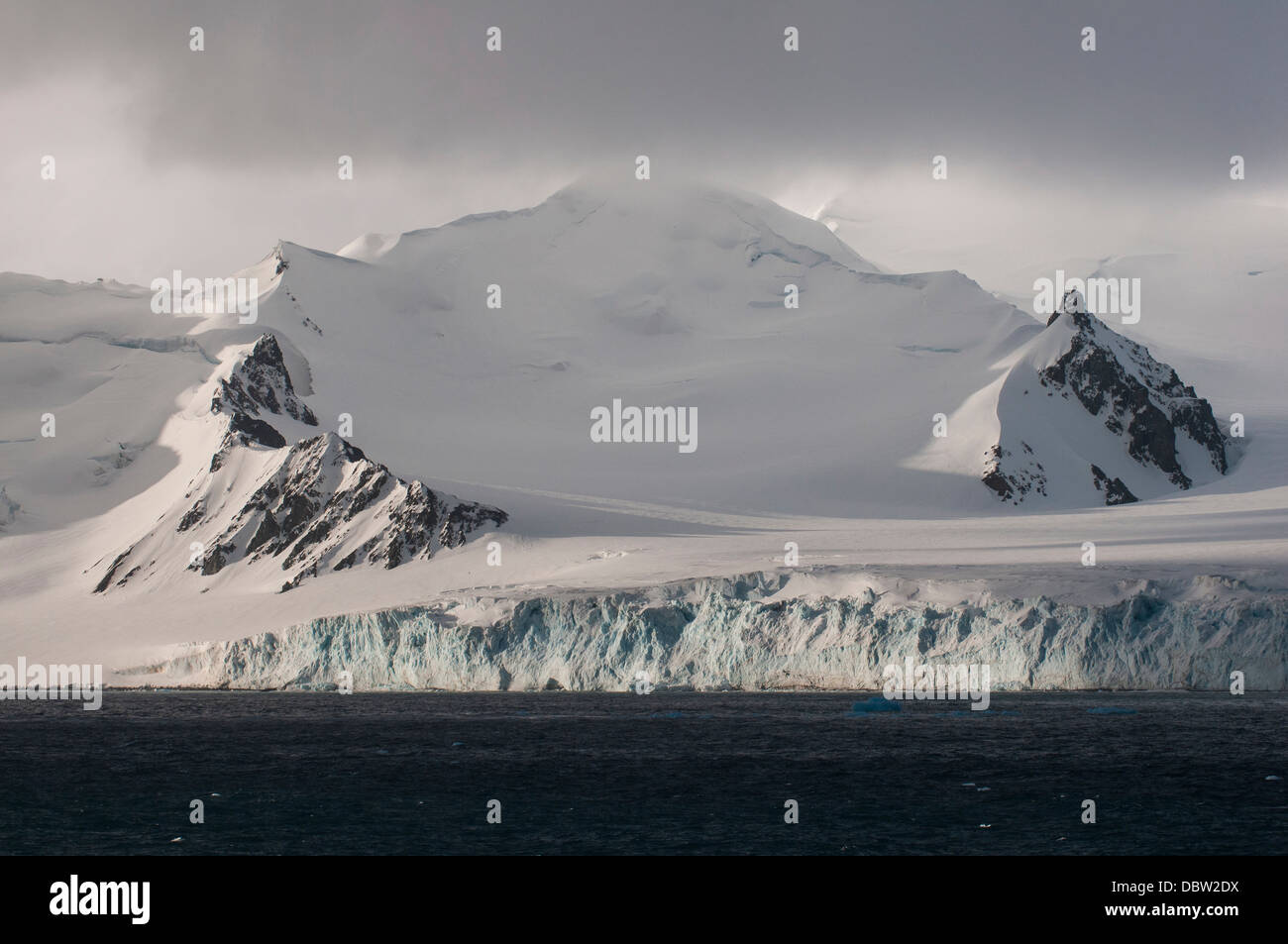 Riesige Schneefeld in Half Moon Bay, Süd-Shetland-Inseln, Antarktis, Polarregionen Stockfoto