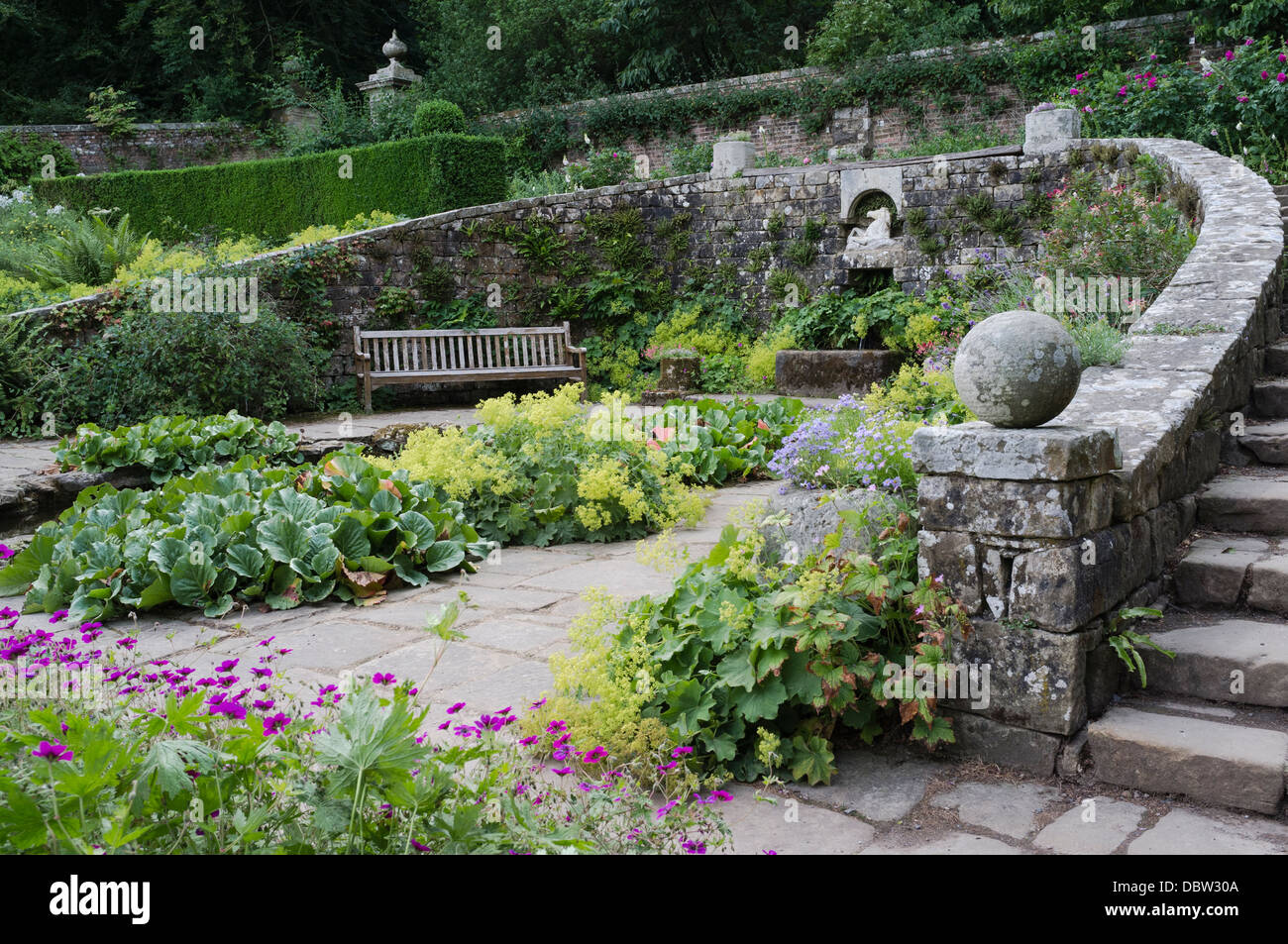 Wallington ummauerten Garten Stockfoto