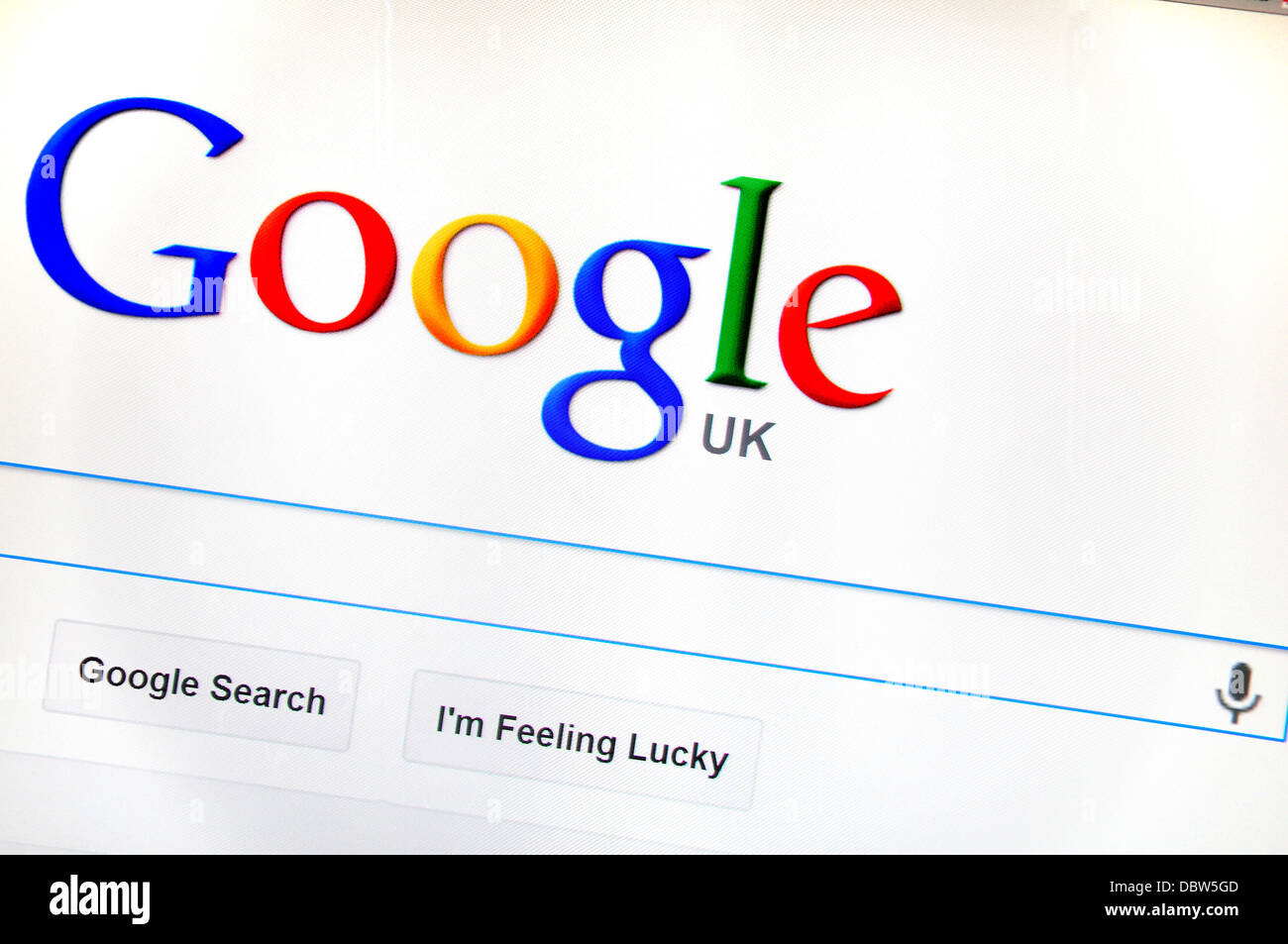 Computer-Screenshot - Internet. Google Stockfoto