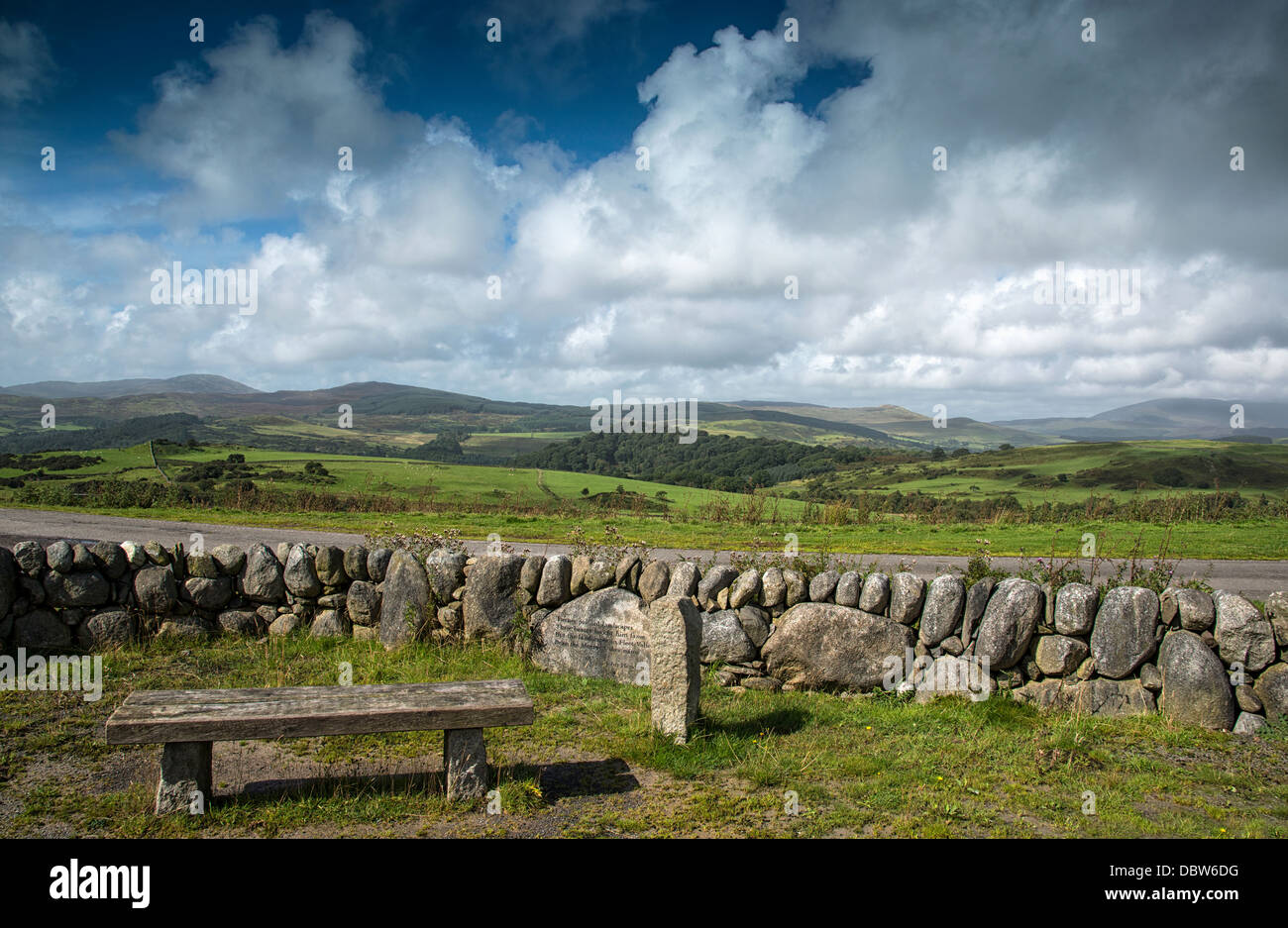 Blick vom Knocktinkle, zwischen Torhaus der Flotte und Laurieston, Dumfries and Galloway, Schottland. Stockfoto