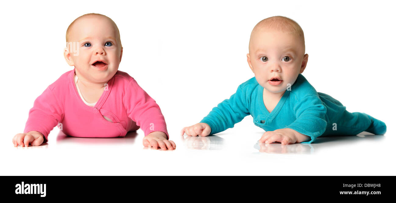 Sechs Monate alten Bruder und Schwester Stockfoto