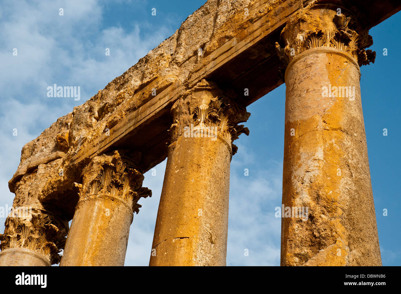 Tempel des Jupiter, Baalbek, UNESCO-Weltkulturerbe. Bekaa-Tal. Libanon. Stockfoto