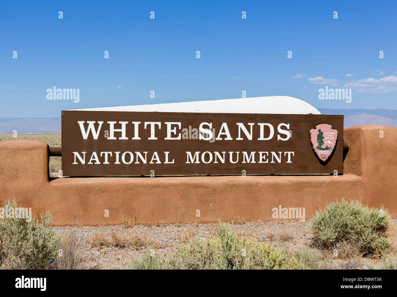 Hierhin zum White Sands National Monument in der Nähe von Alamogordo, New Mexico, USA Stockfoto