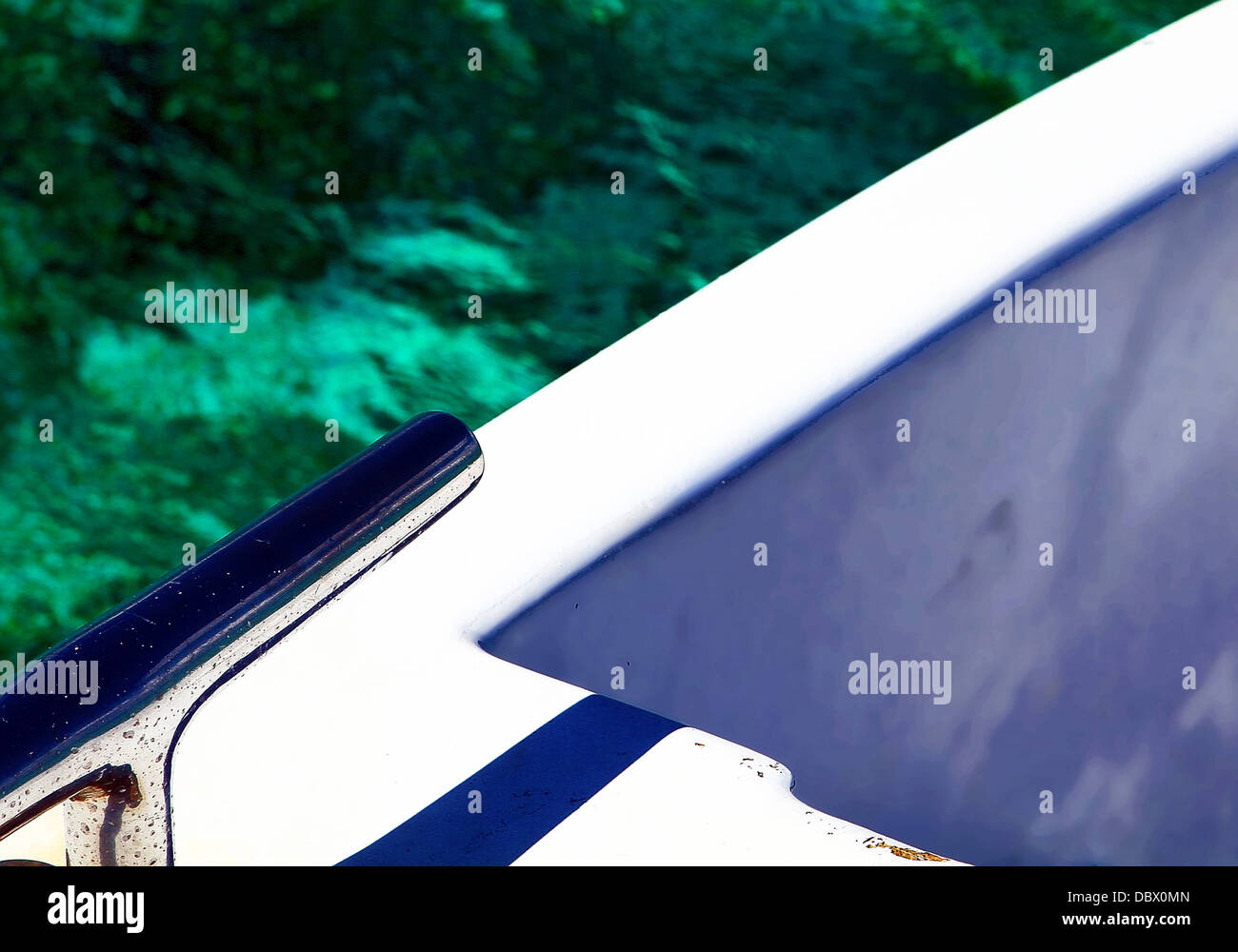 Blau, grün und weiß Stockfoto