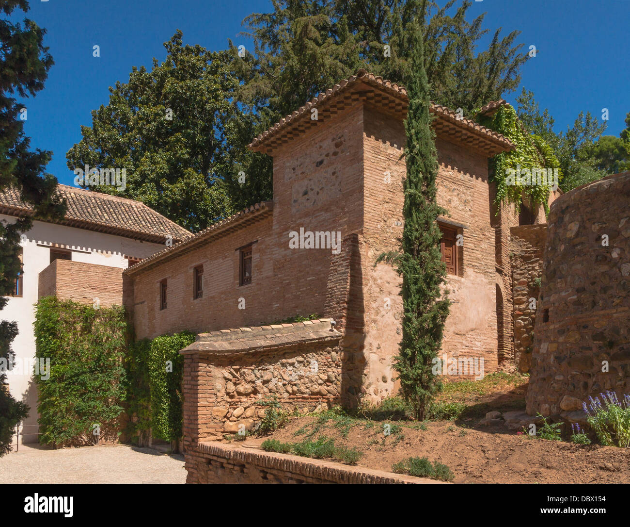 Alte arabische Gebäude, 15. Jahrhundert, Generalife, Granada, Spanien. Stockfoto