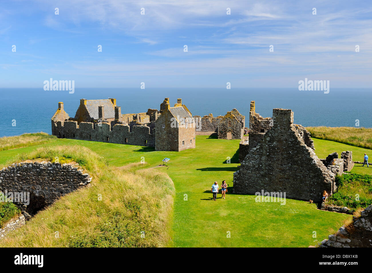 Ruinen von Dunnottar Castle in der Nähe von Stonehaven, Aberdeenshire, Schottland Stockfoto