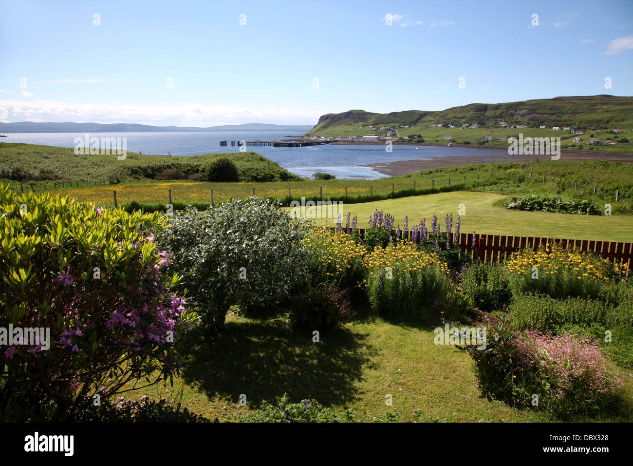 Die ruhige Bucht Uig auf Nord-West-Küste von Skye Stockfoto
