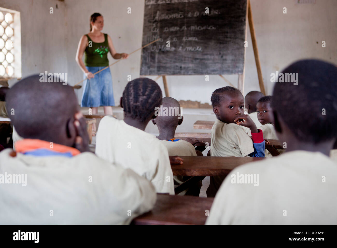 Missionsschule in Guinea-Bissau, Westafrika. Stockfoto