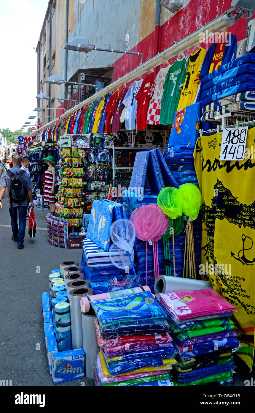 Rovinj Istrien Adria Kroatien Europa Straßenmarkt Stockfoto