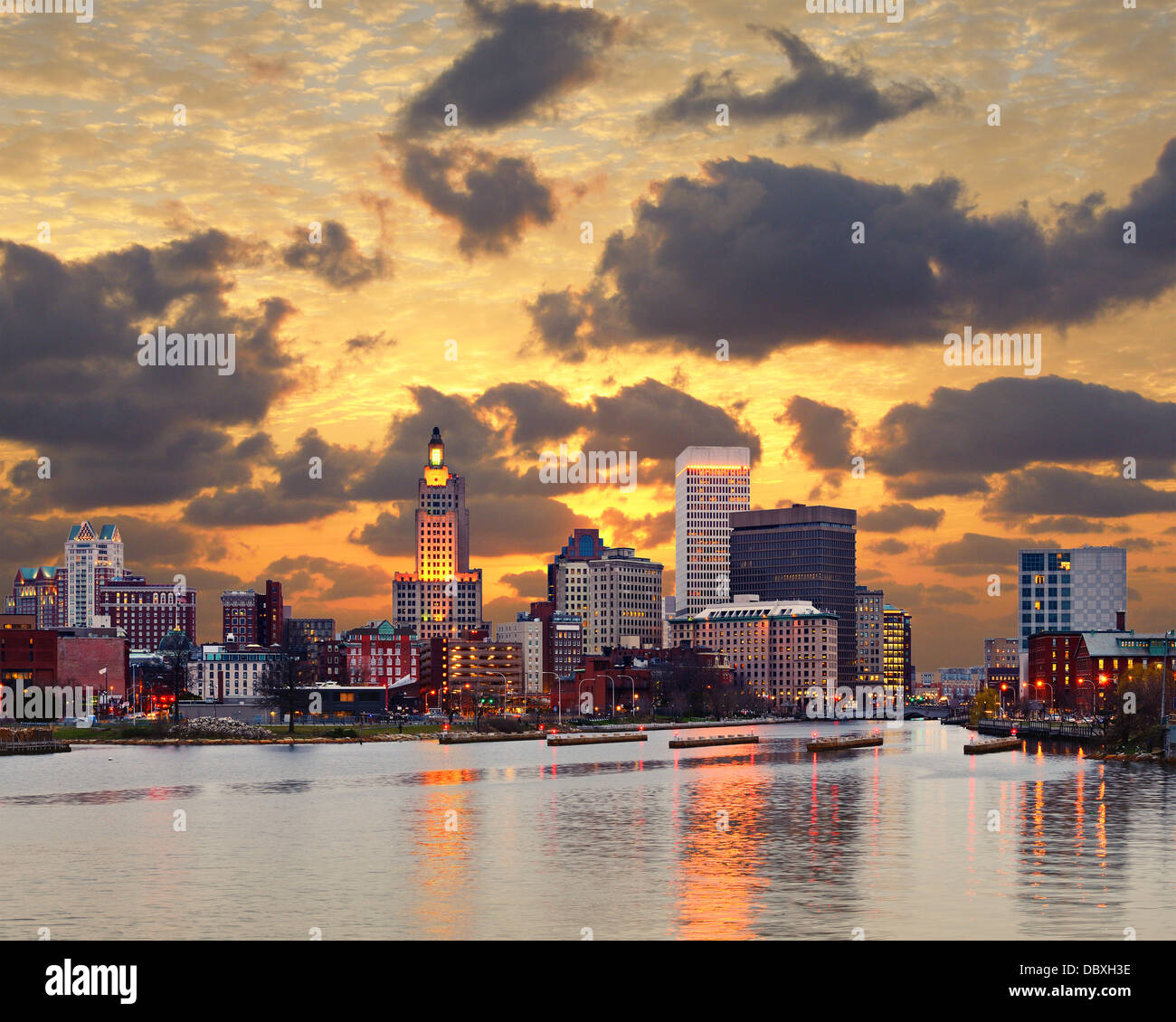 Providence Rhode Island Skyline. Stockfoto