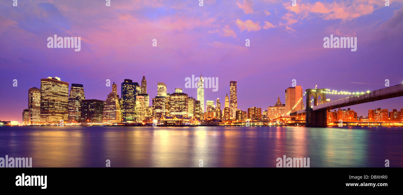 Skyline von Lower Manhattan in New York City Stockfoto
