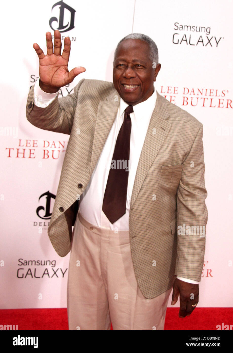 New York, NY, USA. 5. August 2013.  -Legendären Baseballspieler HANK AARON besucht die New Yorker Premiere von "Lee Daniels der Butler" im Ziegfeld Theatre statt. Nancy Kaszerman/ZUMAPRESS.com/Alamy © Live-Nachrichten Stockfoto