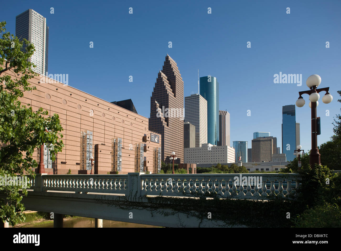 SESQUICENTENNIAL PARK DOWNTOWN SKYLINE HOUSTON TEXAS USA Stockfoto