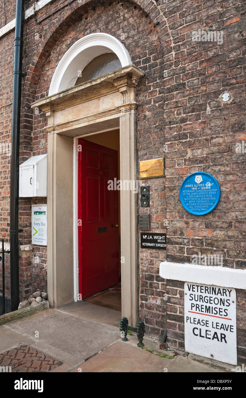 Welt von James Herriot Museum, tatsächliche Privatanwender und Veterinär Büros von Alf Wight, Autor von allen Kreaturen groß und klein, außen Stockfoto