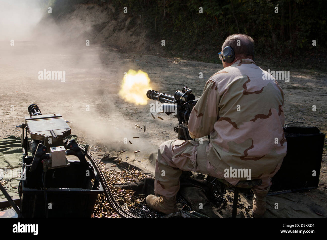 Knob Creek Maschine Gewehr zu schießen. Stockfoto