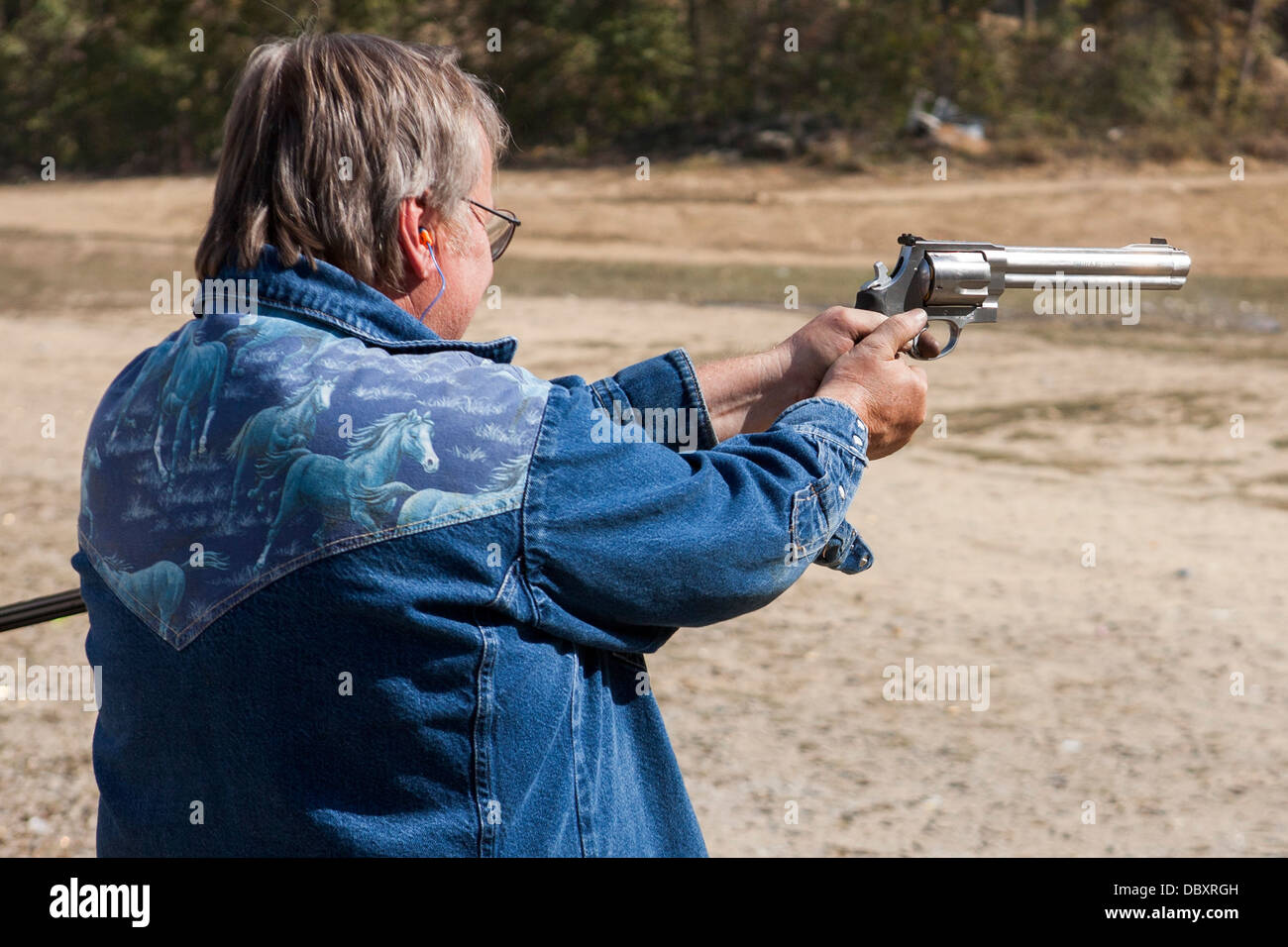 Knob Creek Maschine Gewehr zu schießen. Stockfoto