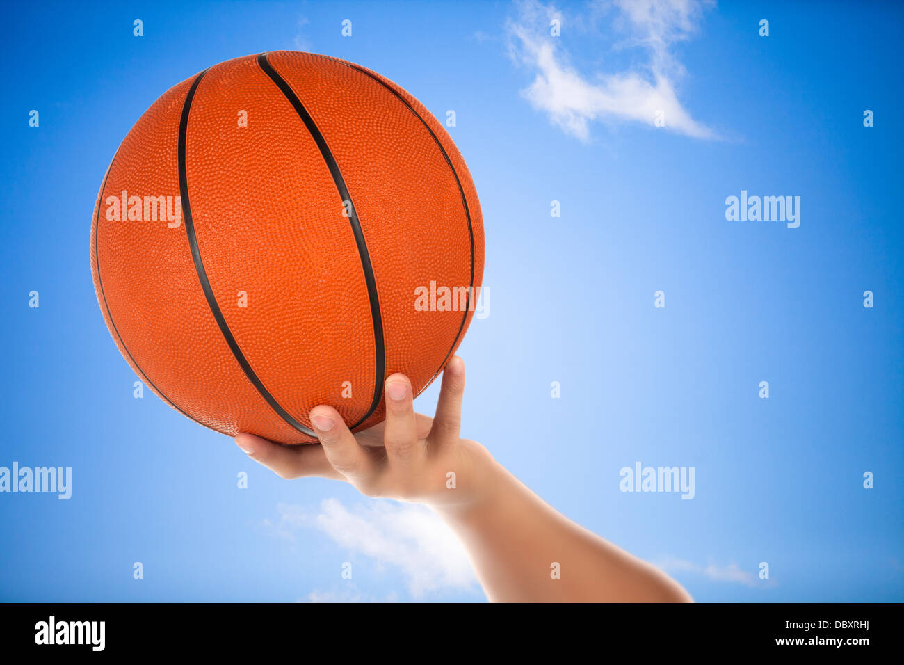 Basketball auf der Seite Stockfoto