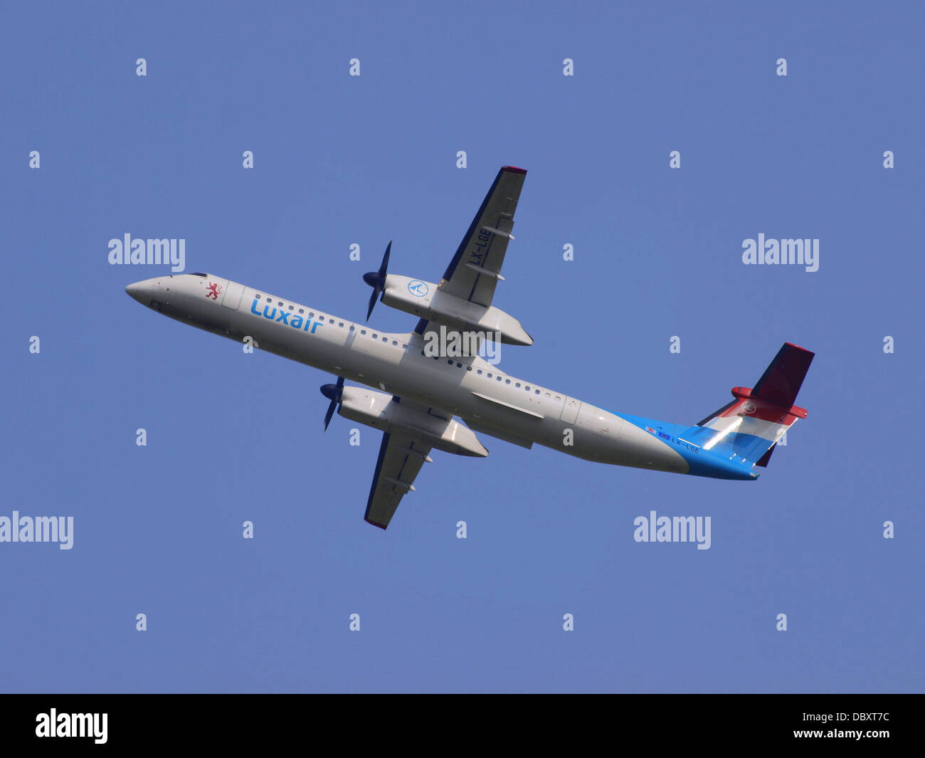 LX-LGE Luxair De Havilland Canada DHC-8-402Q Dash 8 Start 13. Juli 2013 Stockfoto