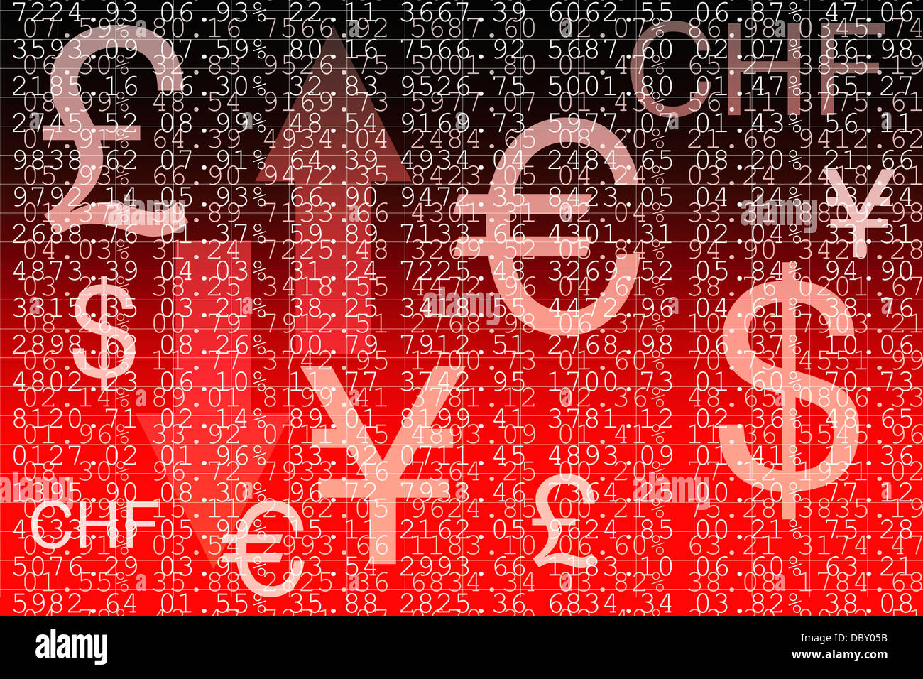 grafische Darstellung für Märkte, Währungen und Austausch Stockfoto