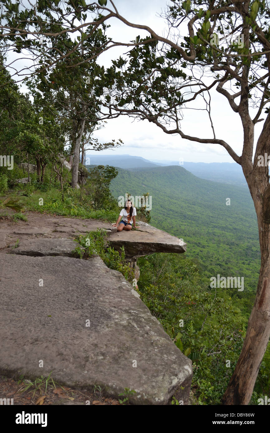 Thai Lady Felsvorsprung im Sai Thong Nationalpark chaiyaphum Stockfoto