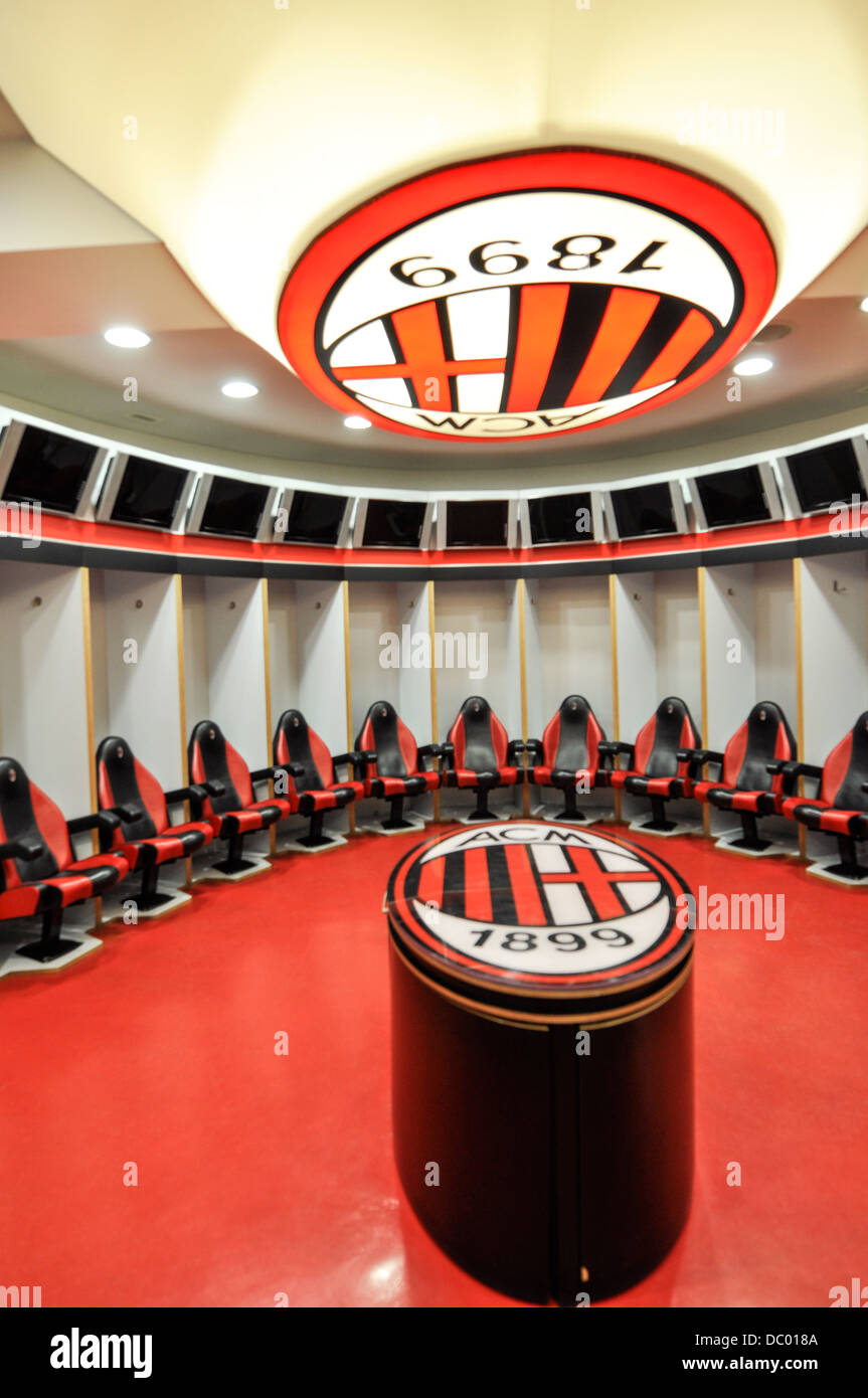 Mailand San Siro-Stadion in einem Weitwinkel-Objektiv, einer der berühmtesten Fußball-Stadion der Welt. Stockfoto