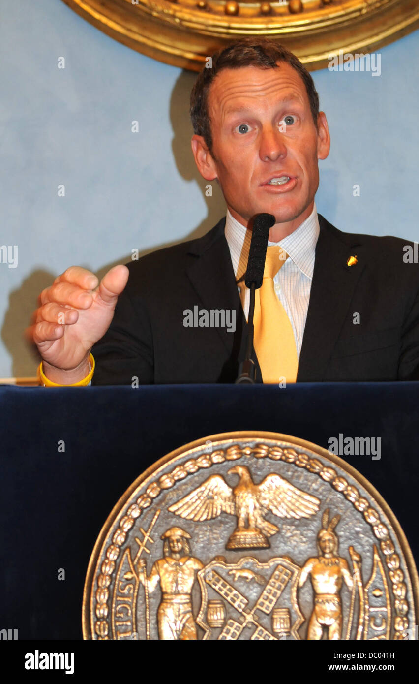 Lance Armstrong die Vereinten Nationen halten ein hochrangiges Treffen auf nicht übertragbare Krankheiten New York City, USA - 19.09.11 Stockfoto