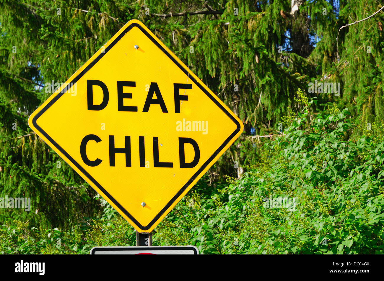 Gehörlosen Kind Zeichen Stockfoto