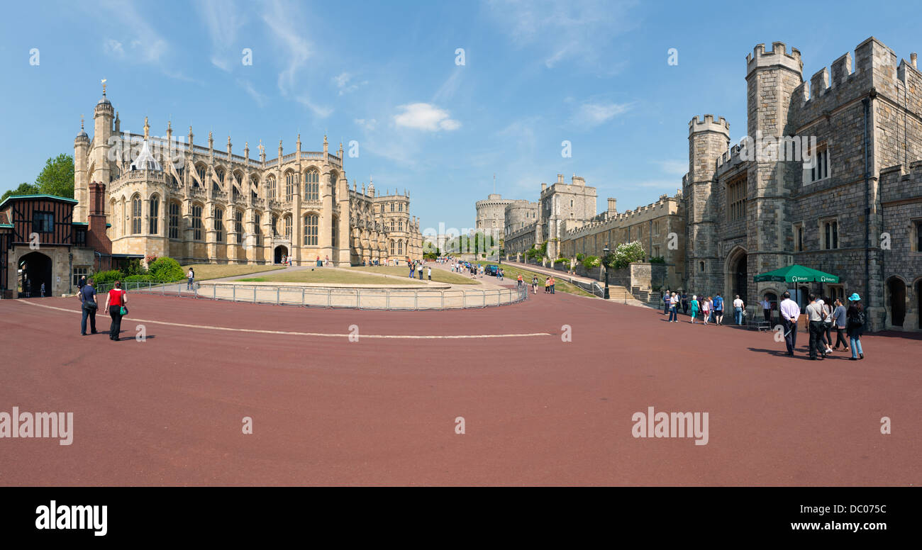Windsor Castle-Panorama von der unteren Ward von Windsor Castle Stockfoto
