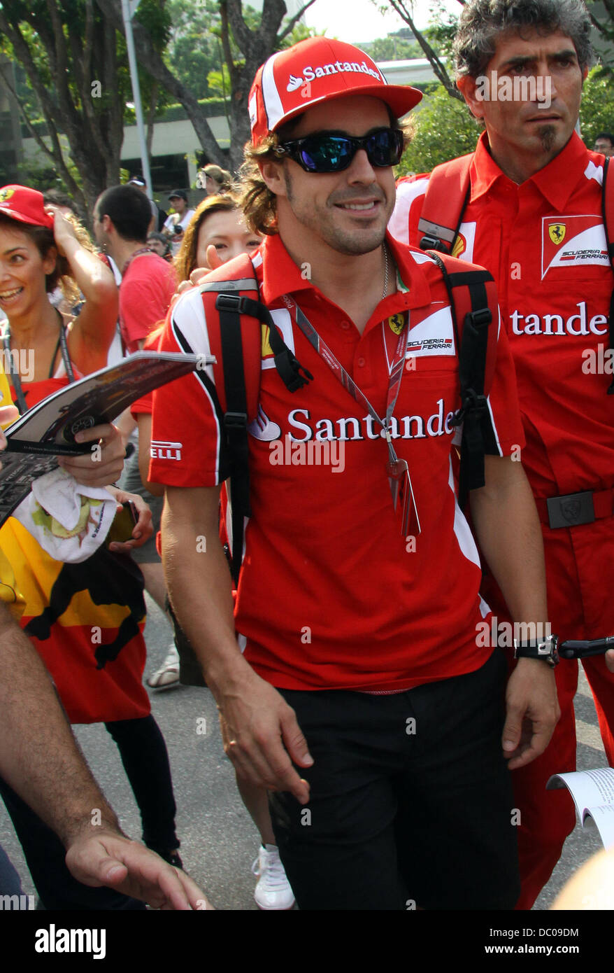 Fernando Alonso, Scuderia Ferrari, Formel 1: Grand Prix von Singapur - Praxis Tag Singapur - 23.09.11 Stockfoto