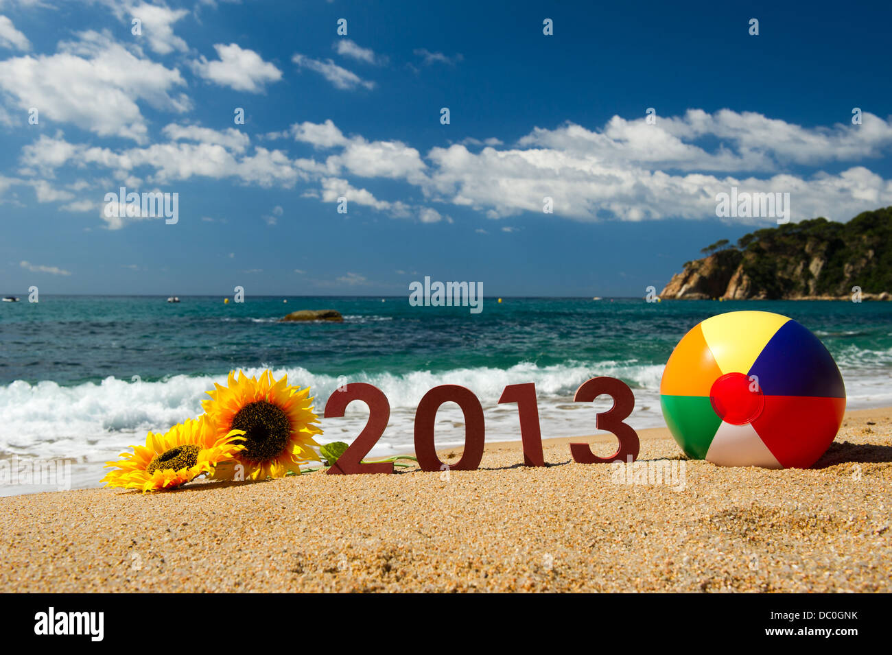 Urlaub am Strand in 2013 Stockfoto