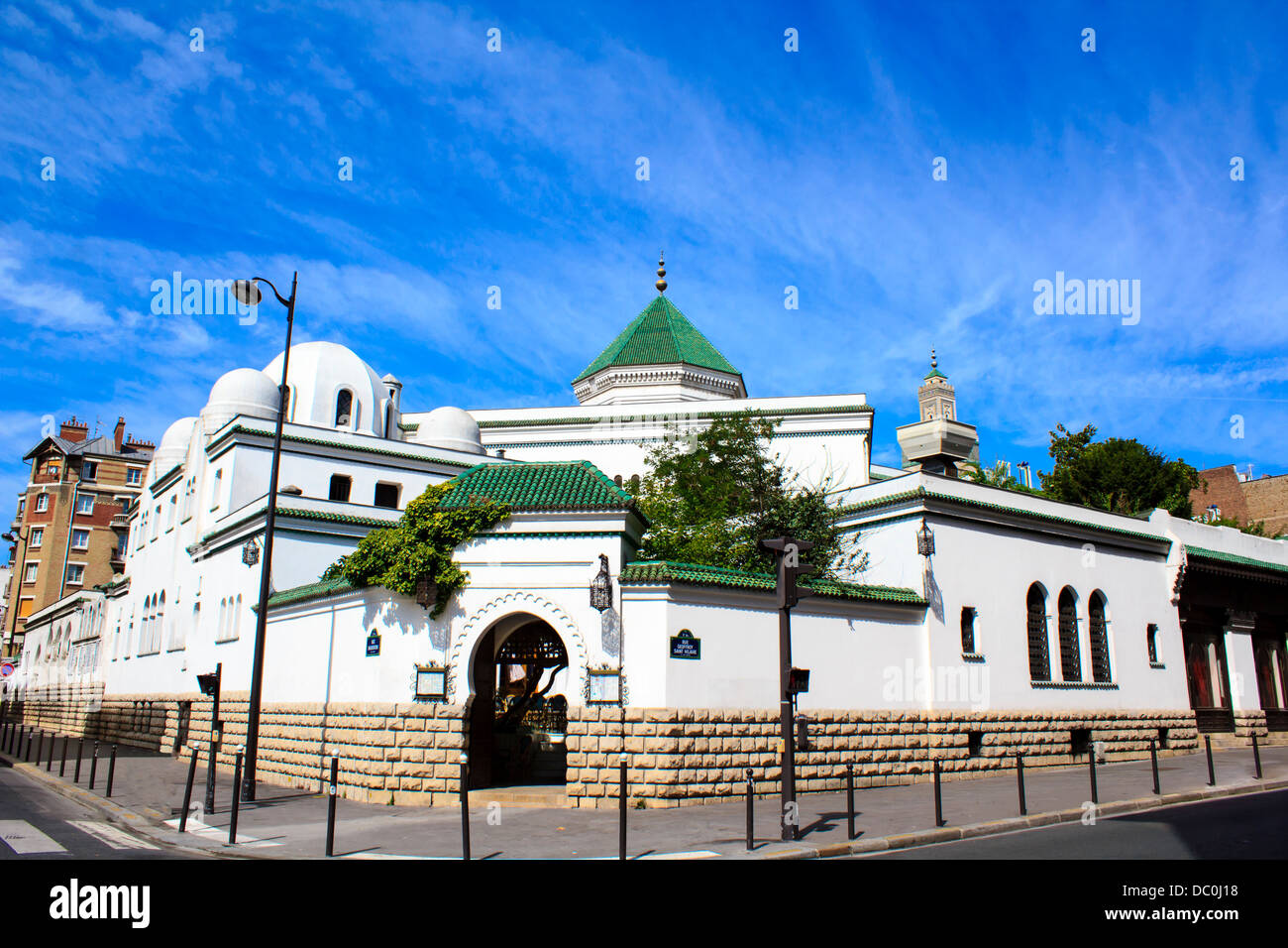 Die Grande Mosquée de Paris gehört zu den größten und wichtigsten Moscheen in Frankreich. Es befindet sich in der 5. ARR von Paris Stockfoto