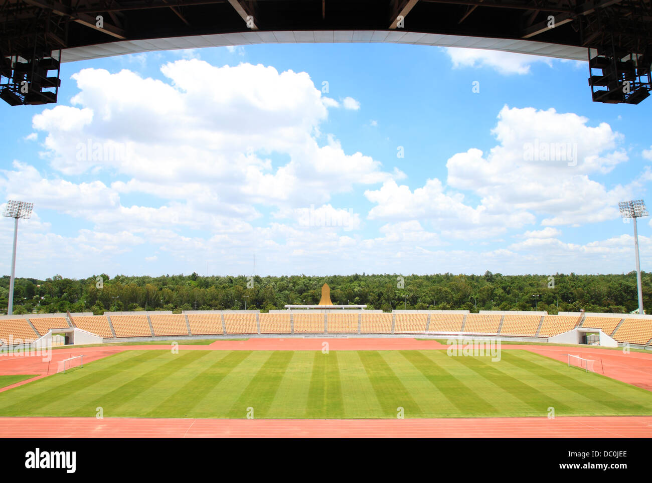 Fußballplatz im Stadion Stockfoto