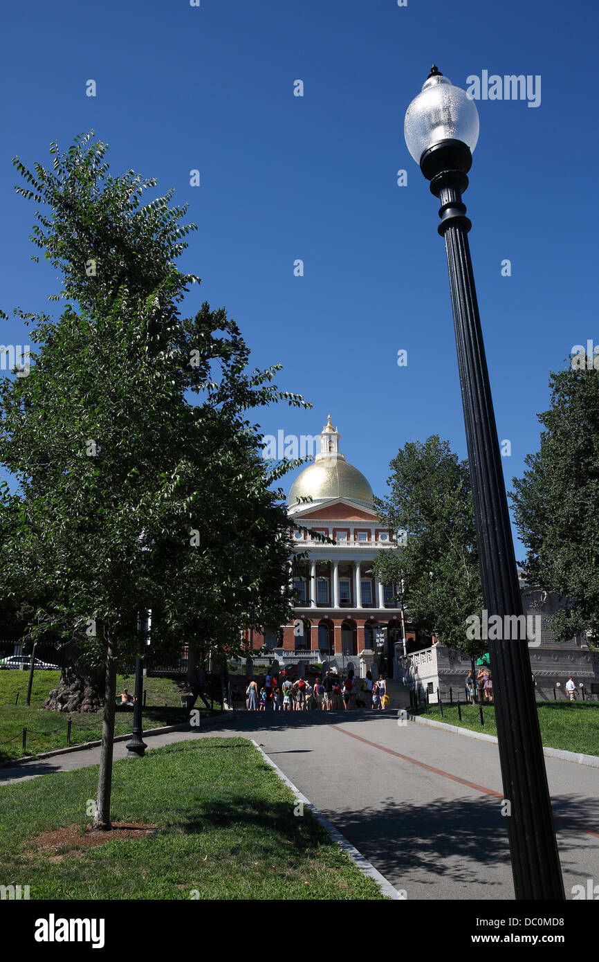 Das Massachusetts State House und Boston Common auf die Freiheit-Trail, Boston, Massachusetts Stockfoto