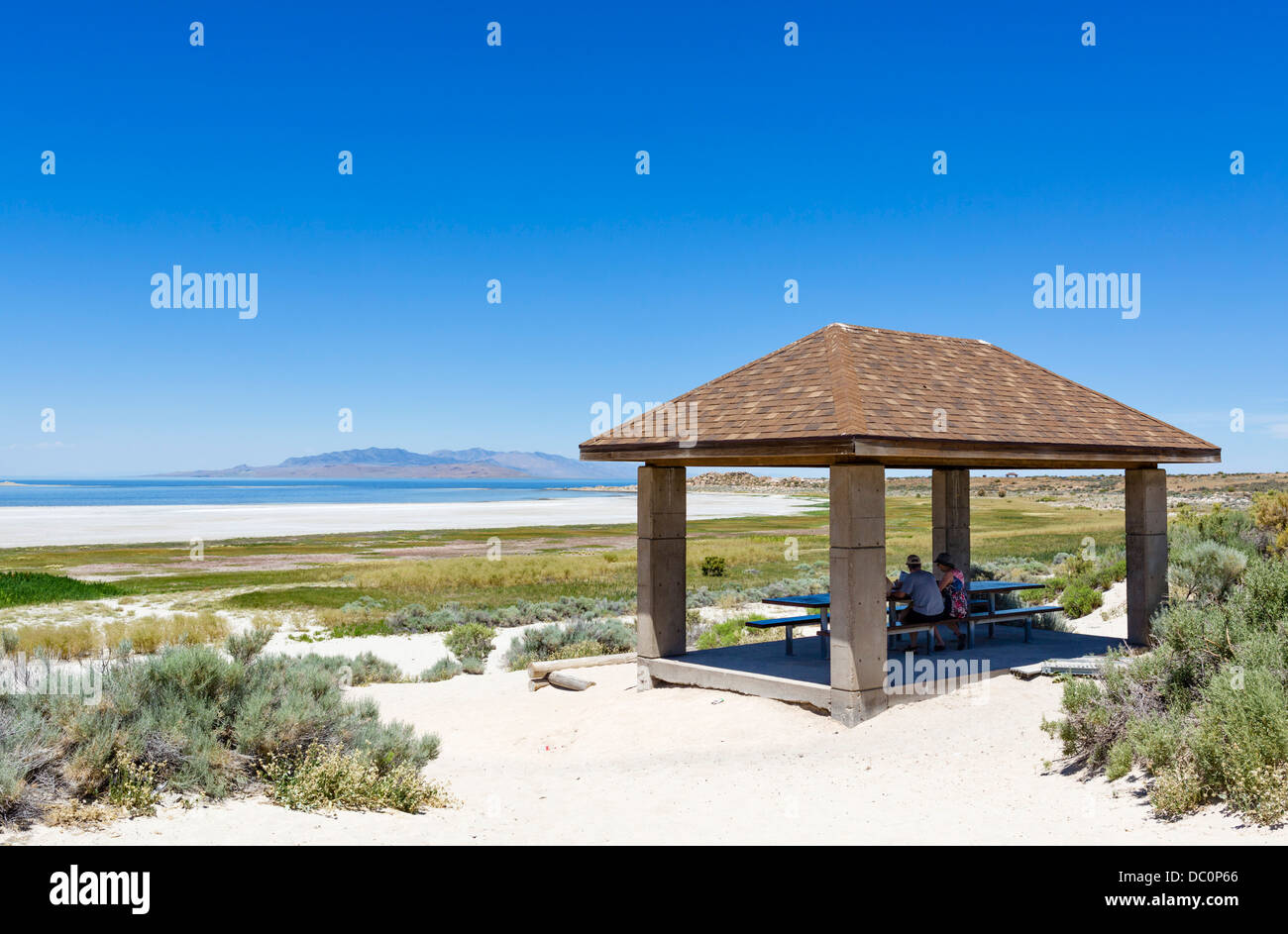 Bridger Bay Beach, Antelope Island, Antelope Island State Park, Great Salt Lake City, Utah, USA Stockfoto