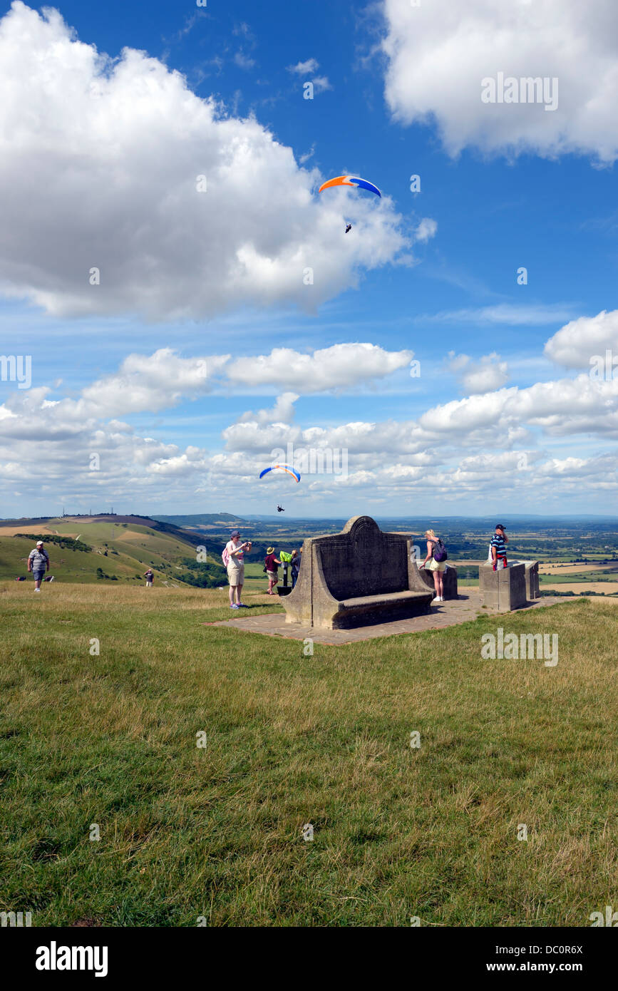 Ein Sommermorgen in Teufels Deich in der South Downs National Park Stockfoto