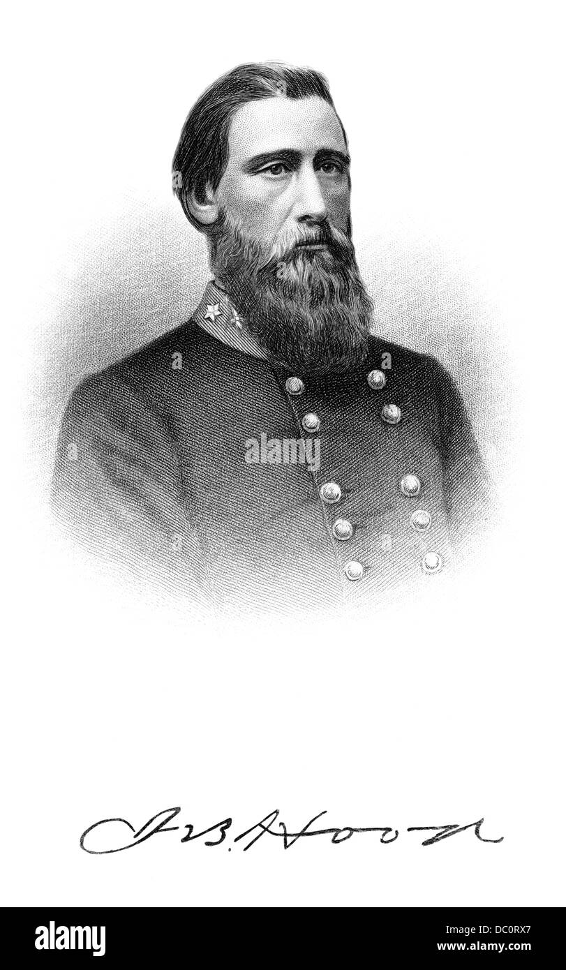 1800S 1860S PORTRAIT KONFÖDERIERTEN GENERAL JOHN B HOOD VERLOREN VERWENDUNG VON GETTYSBURG ARM UND EIN BEIN AM CHICKAMAUGA VERLOREN Stockfoto