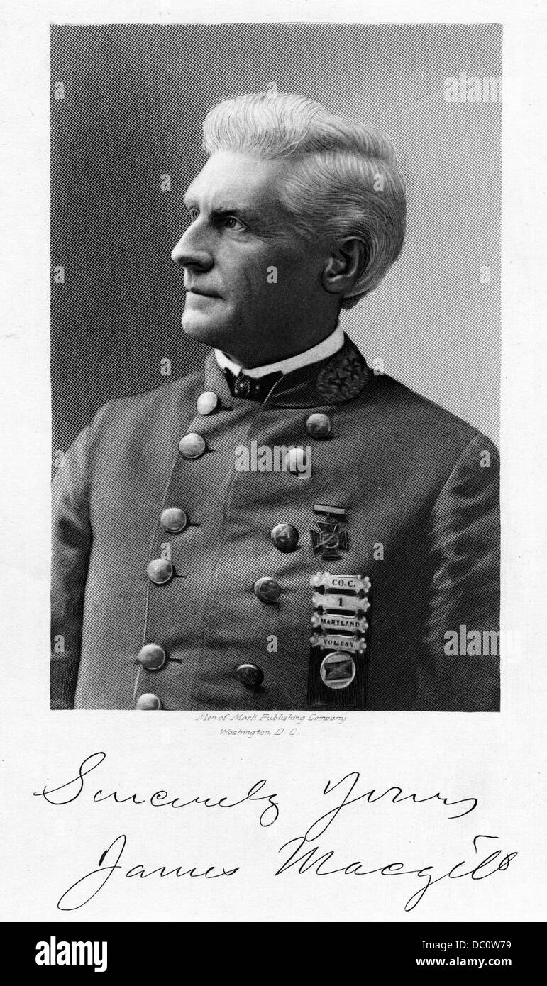 DER 1800ER VERLUSTREICHSTE PORTRÄT JAMES MACGILL KONFÖDERIERTEN KAVALLERIE OFFICER WHO WURDE BRIGADEGENERAL DER VEREINIGTEN VERBÜNDETEN VETERANE Stockfoto