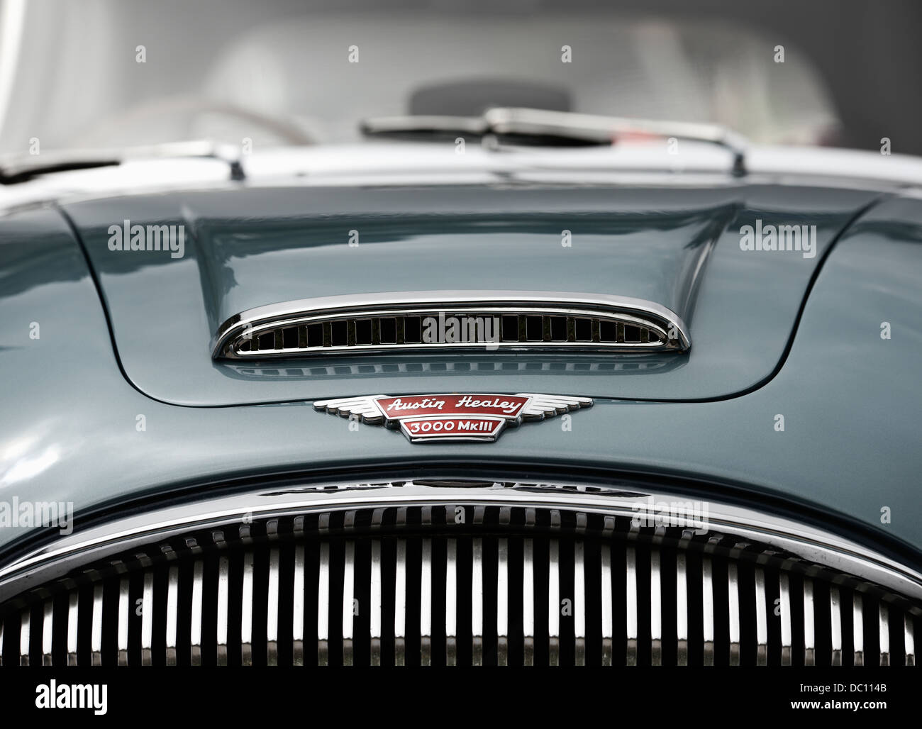 Austin Healey 3000 MkIII detail Motorhaube Abzeichen und grill Stockfoto