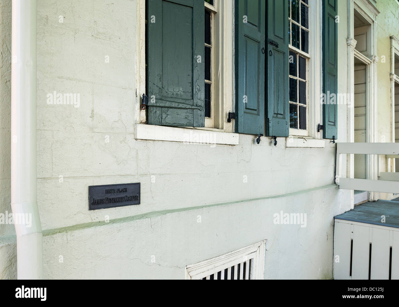 Bith Ort Haus der Amerikanischen novilist und Schriftsteller James Fenimore Cooper, Burlington, New Jersey, USA Stockfoto