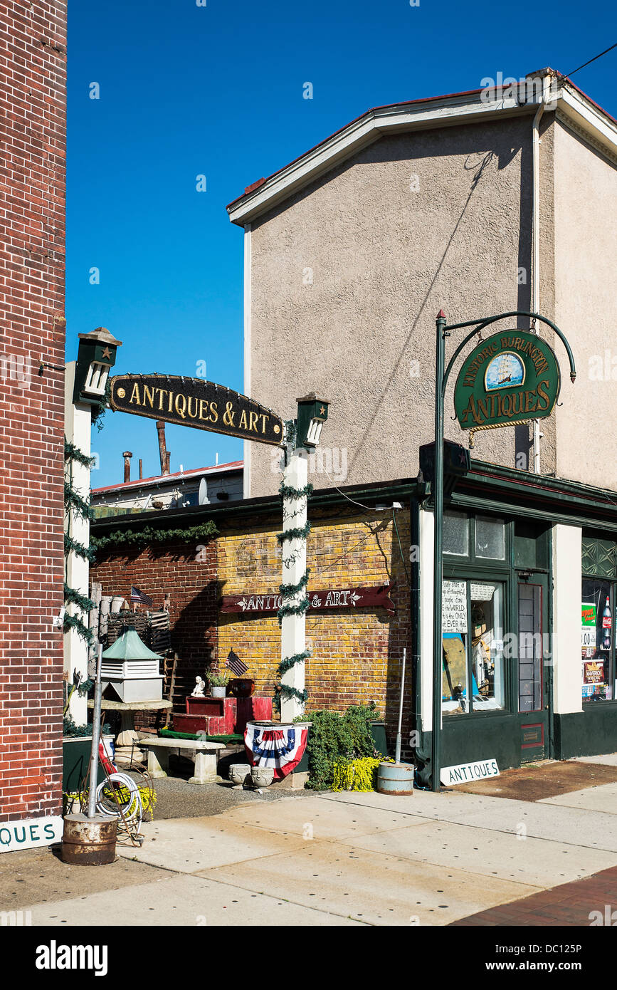 Historische Antiquitäten Burlington, Burlington, New Jersey, USA Stockfoto