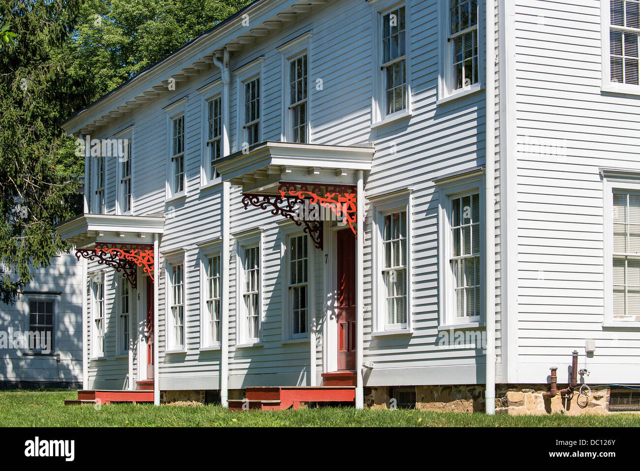 Arbeiter wohnen, historische Smithville Industriepark, Burlington County, New Jersey, USA Stockfoto