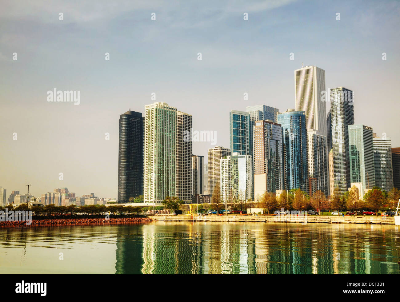 Chicago downtown Stadtbild am Morgen Stockfoto