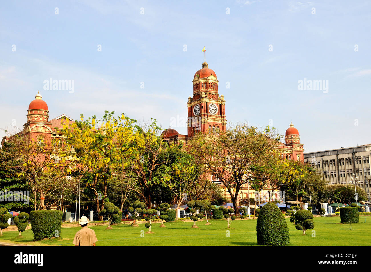 Maha Bandula Garten und High Court Yangon Myanmar Asien Stockfoto
