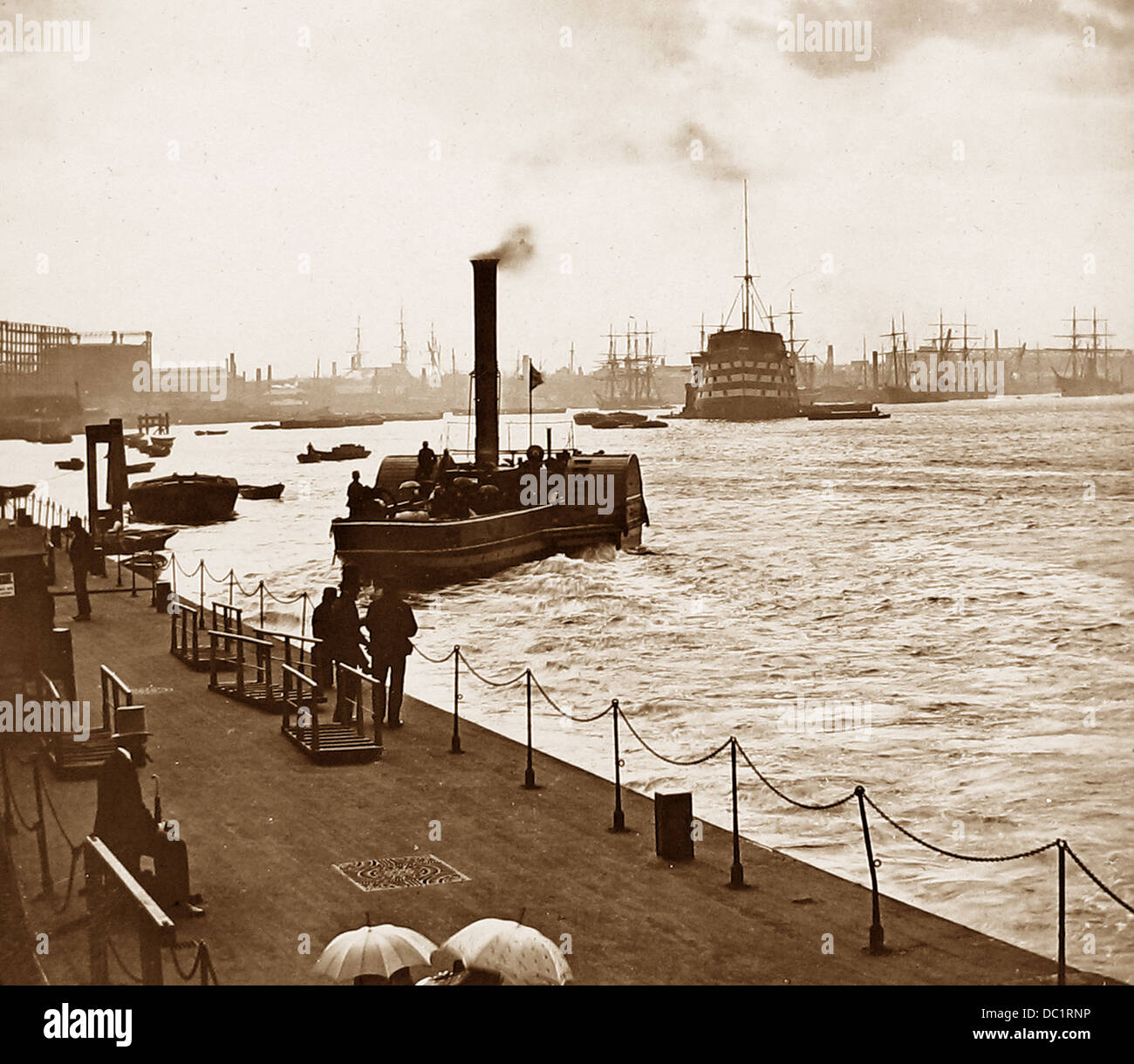 Greenwich Pier London viktorianische Periode Stockfoto